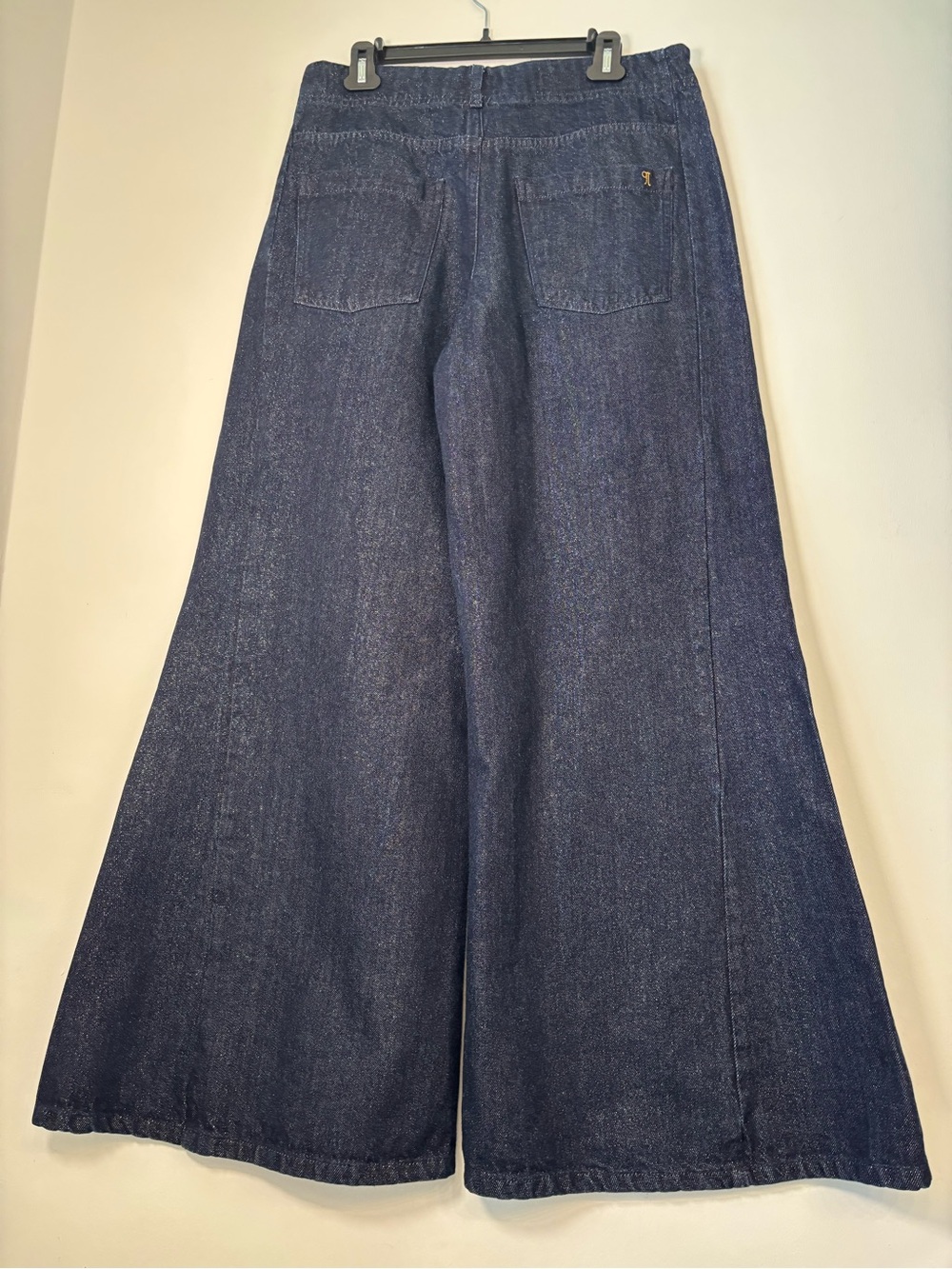 Pilcro Anthropologie Sparkle Lurex Wide Leg Jeans Size 30 Dark Wash Metallic - Picture 3 of 10